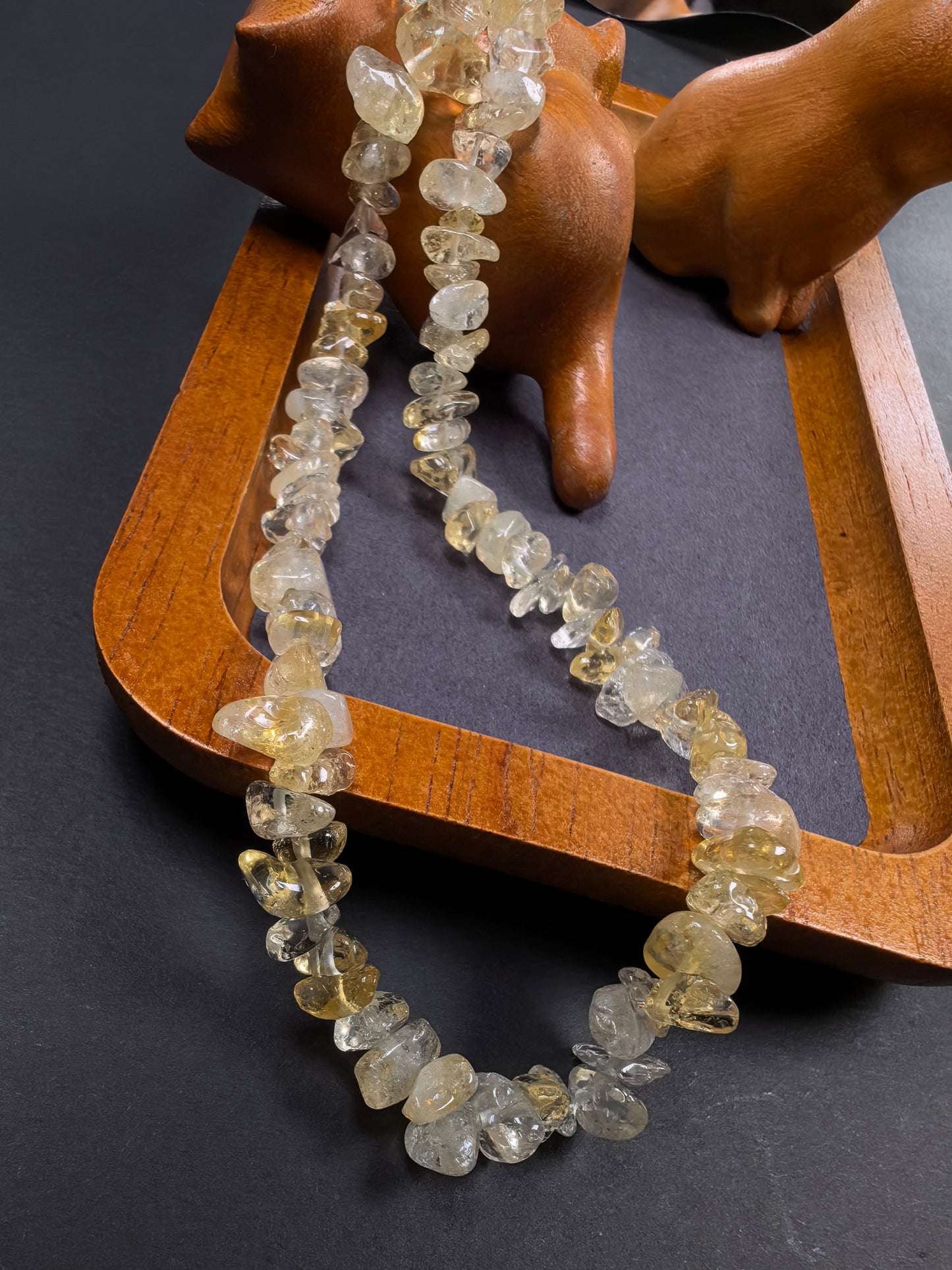 Qiu'er Jewelry Citrine Crushed Stone Necklace: Citrine Necklace | Bringing Wealth and Fortune | Stone of Fortune | Enhance Confidence | Healing Energy Bracelet