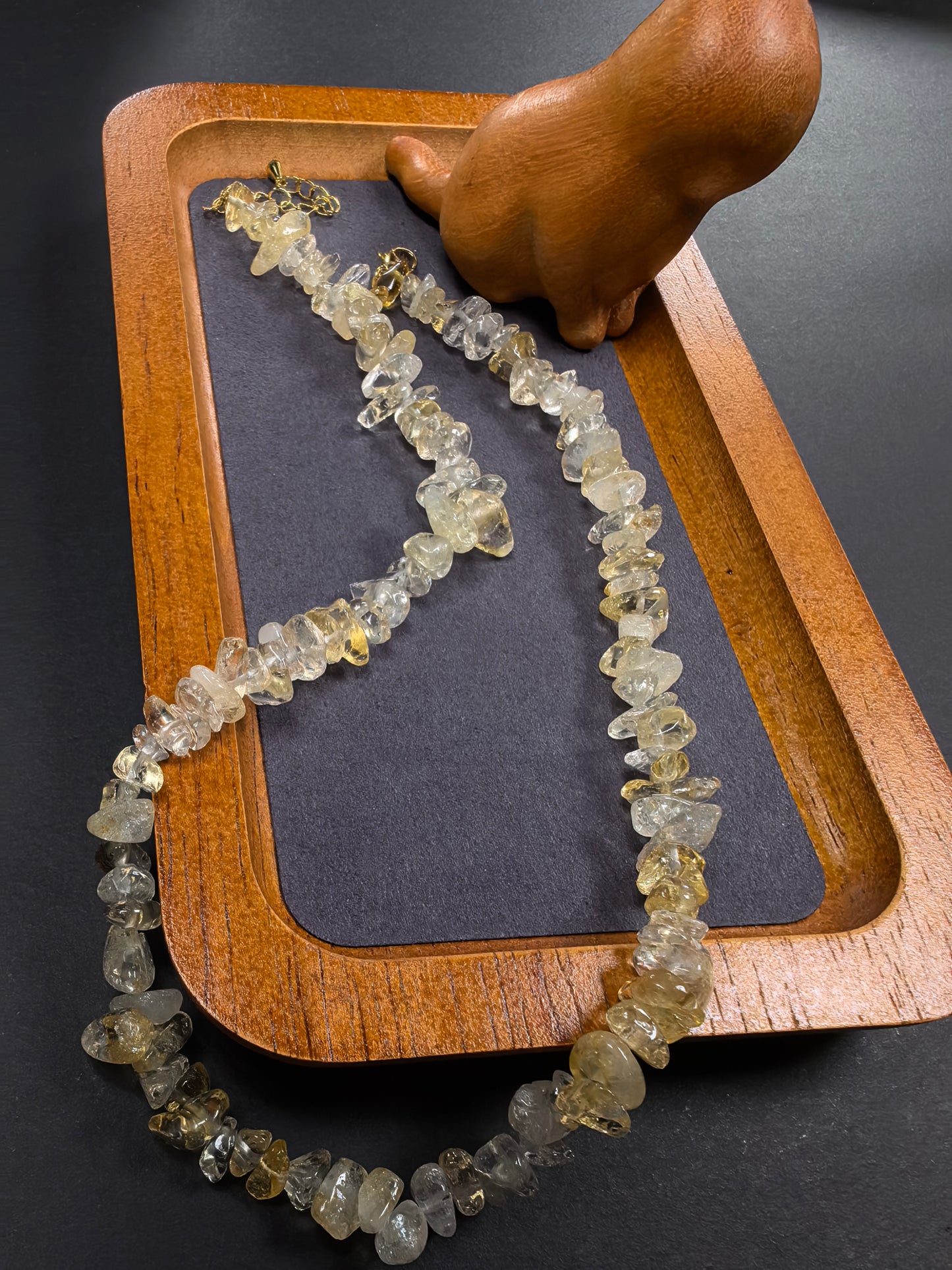 Qiu'er Jewelry Citrine Crushed Stone Necklace: Citrine Necklace | Bringing Wealth and Fortune | Stone of Fortune | Enhance Confidence | Healing Energy Bracelet