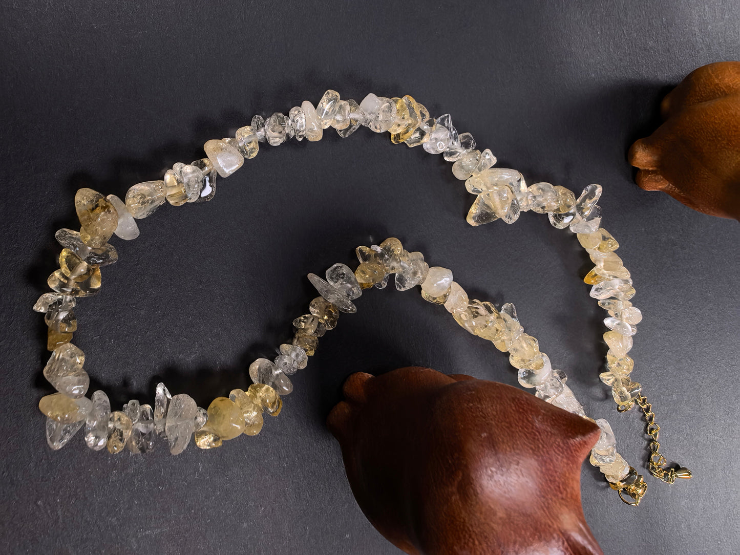 Qiu'er Jewelry Citrine Crushed Stone Necklace: Citrine Necklace | Bringing Wealth and Fortune | Stone of Fortune | Enhance Confidence | Healing Energy Bracelet
